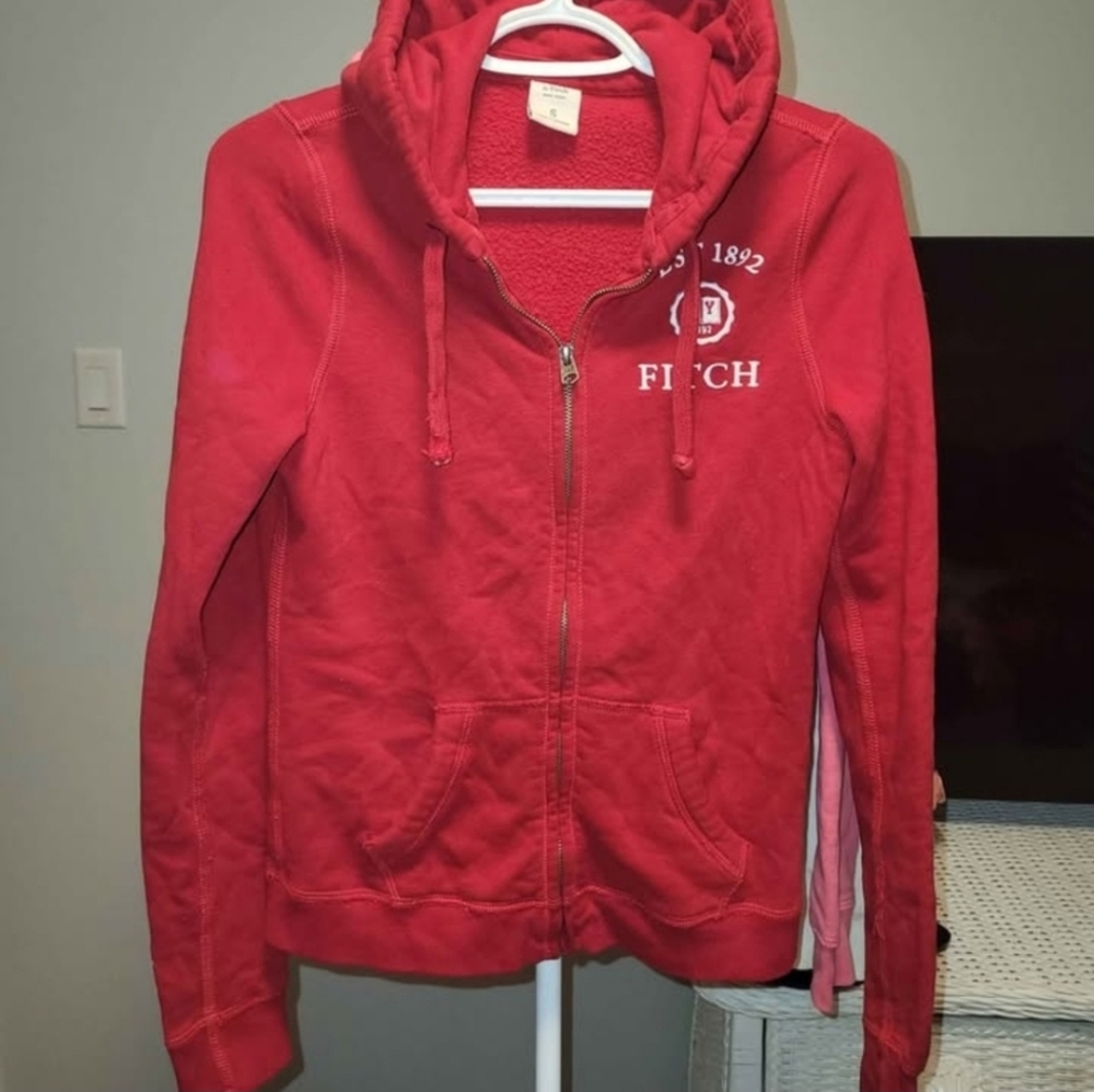 Abercrombie & Fitch Red Hoodie with Logo